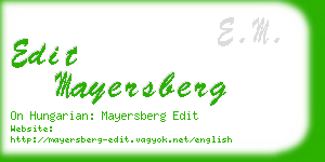 edit mayersberg business card